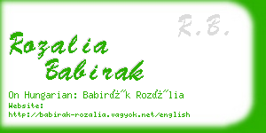 rozalia babirak business card